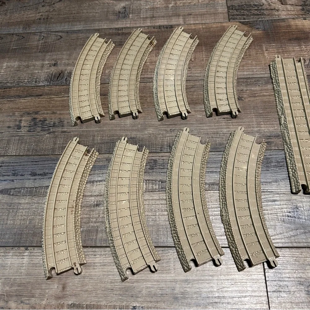 Thomas Trackmaster Replacement Long & Curved‎ Tracks Tan Beige Lot of 10 Pcs
